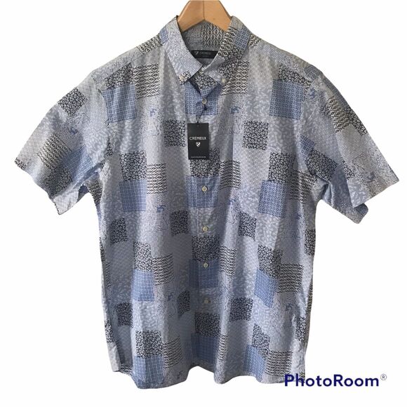 Daniel Cremieux Other - CREMIEUX Classics Mens SS Patchwork Print Shirt Size Large Button Front Blue $75